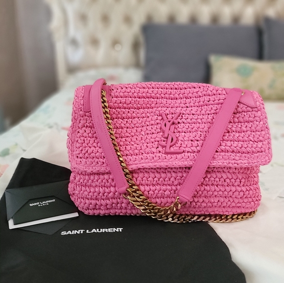 YSL raffia pink bag - Picture 3 of 11